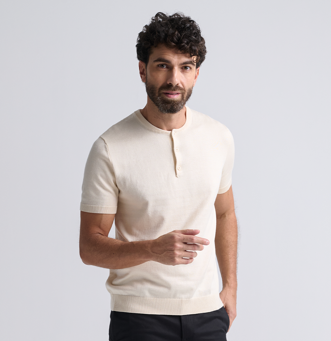 Kit 2x Camisa Henley Tricot Minimal